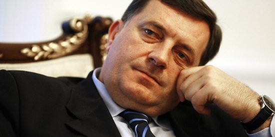 Milorad Dodik, the Prime Minister of Bosnia's Serb republic, talks to Reuters reporters at his office in Banja Luka